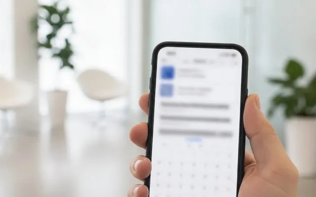 Patient receiving an AI appointment reminder on a smartphone
