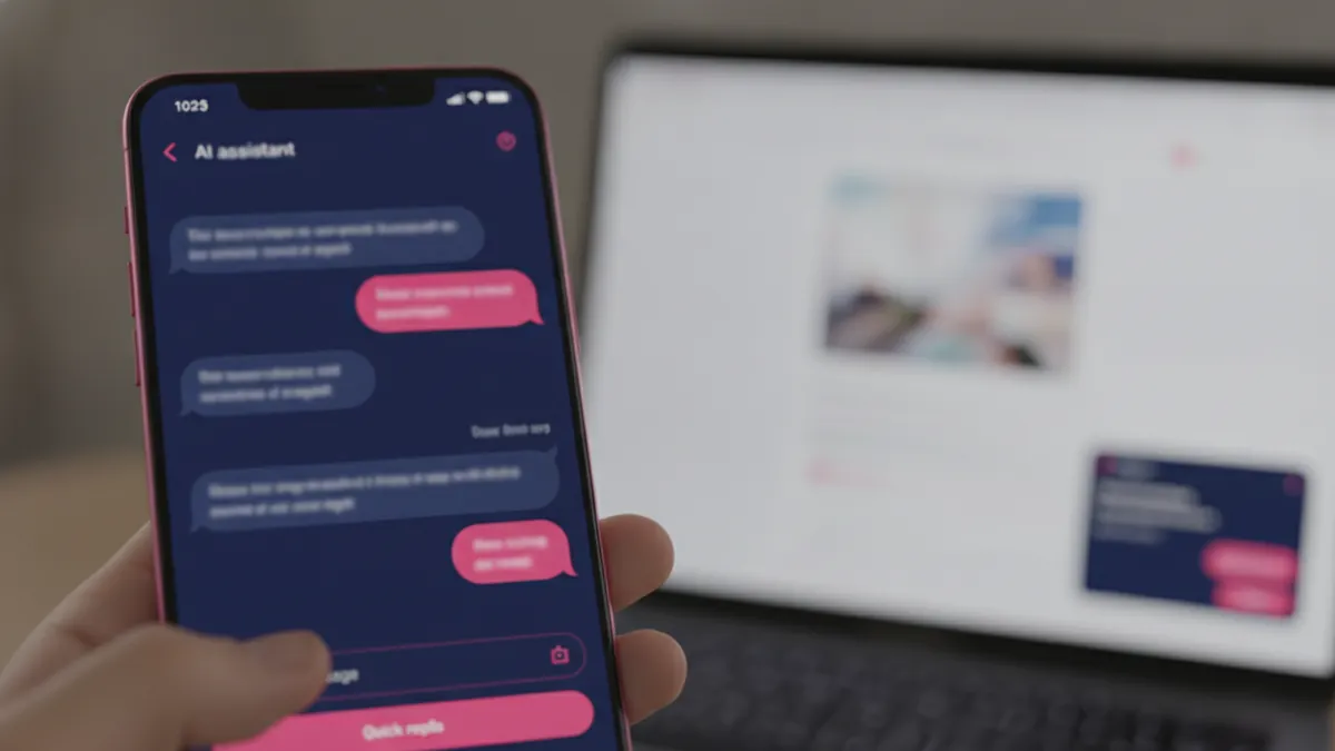 AI chatbot σε εφαρμογή μηνυμάτων κινητού που απαντά σε πελάτη
